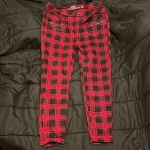 Hot Topic Denim Skinny Plaid Pants